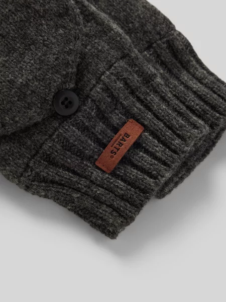 Rękawiczki z detalem z logo model ‘HAAKON’ Barts szare