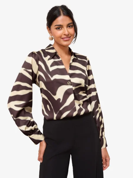 Friends Like These Bluză maro închis / lână alb