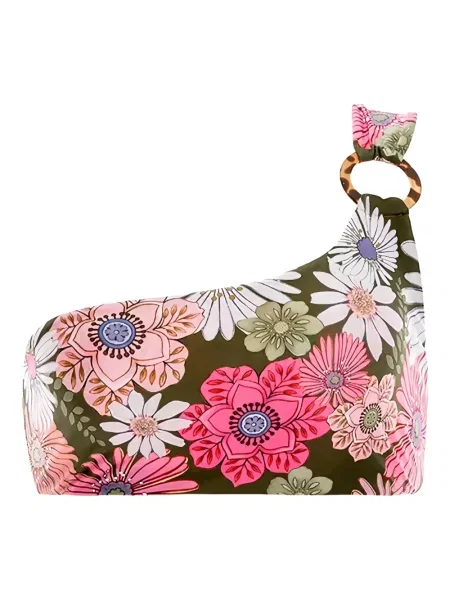 Bikini Agua Bendita cu model floral verde