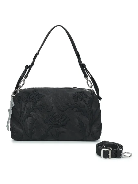 Virágos crossbody táska Desigual fekete