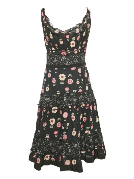 Květinové midi šaty Moschino Pre-owned s potiskem po kolena modré
