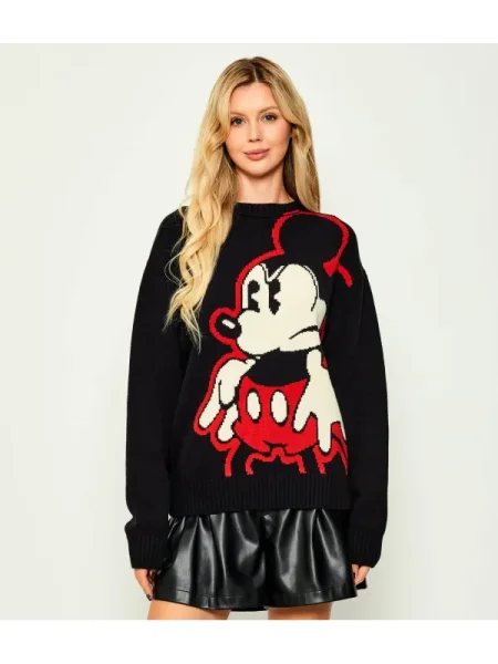 Desigual Pulover Swindon Mickey | Desigual x Disney | Relaxed fit negru