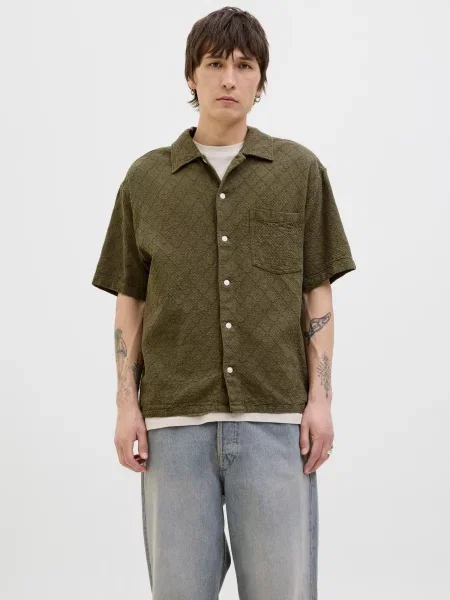 JACK & JONES Košeľa olivová