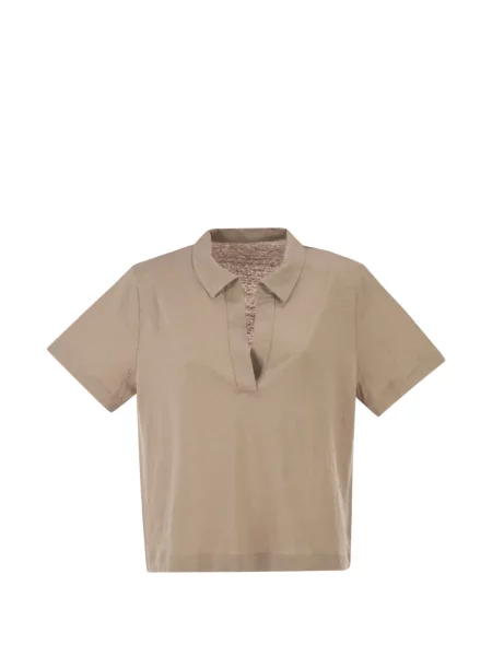 Tricou polo Majestic Filatures cu decolteu în V