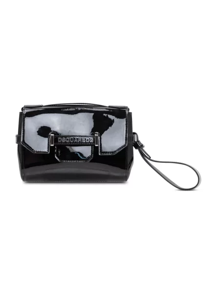 Kopertówka Dsquared2 skórzana czarna