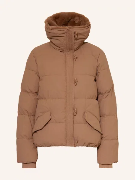 Monari Prošívaná Bunda S Odnímatelným Límcem Z Umělé Kožešiny světle hnědá
