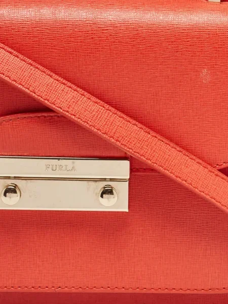 Geanta de piele Furla din piele portocaliu
