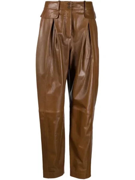 Pantaloni Alberta Ferretti din piele maro
