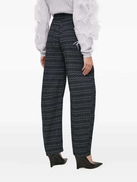 Pantaloni Patrizia Pepe cu imagine cu imprimeu geometric negru