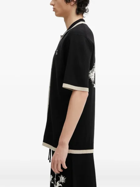 Cămașă Filling Pieces cu model floral tricotate cu imagine negru