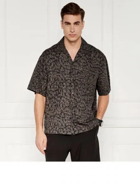 HUGO Cămașă Egeeno | Oversize fit negru