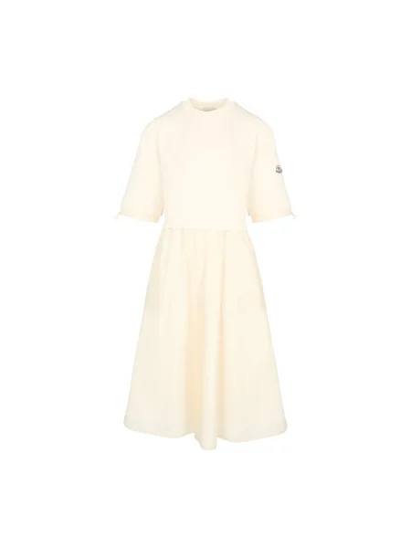 Sukienka midi Moncler do kolan beżowa