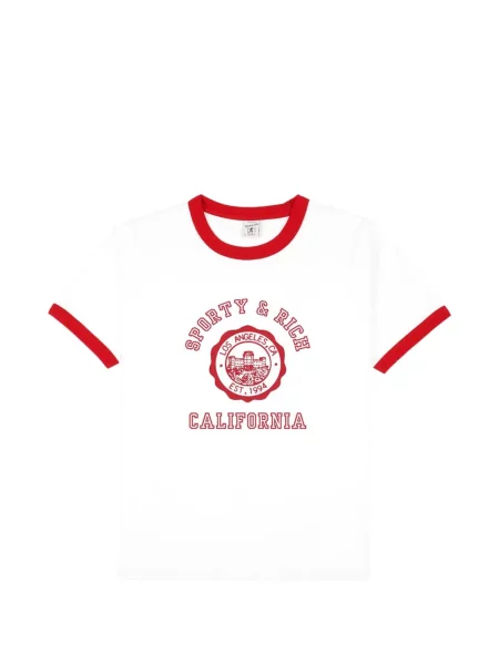 Tricou Sporty & Rich cu imagine alb