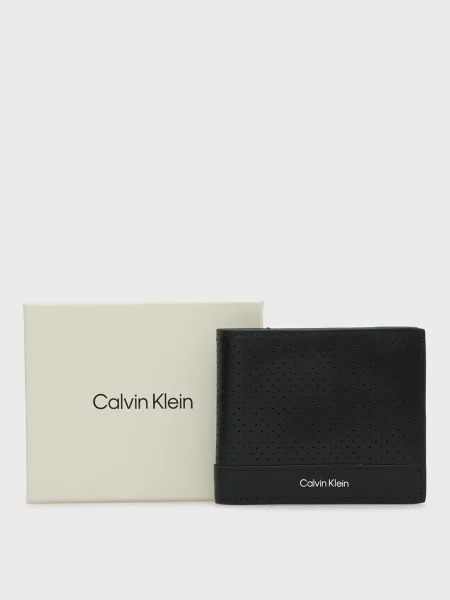 Кожаный кошелек Calvin Klein черный