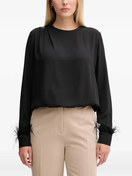 Top Gaudi cu pene negru