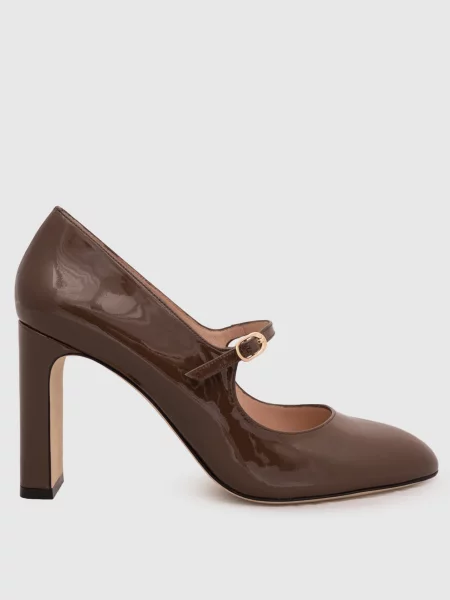 Кожаные лаковые туфли Stuart Weitzman коричневые
