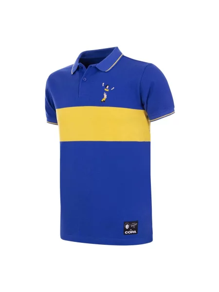Koszulka Polo Maradona x COPA Boca Haftowana Niebiesko-Żółta niebieska