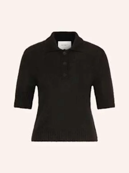 Lisa Yang Koszulka Polo Z Dzianiny Masy Z Kaszmiru schwarz czarne