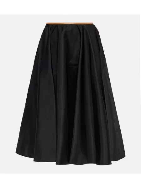 Spódnica skórzana Prada do kolan czarna