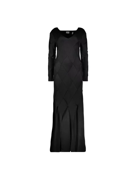 Sukienka maxi Burberry z nadrukiem z dekoltem w serek czarna