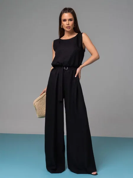 Лляний Комбінезон ISSA Plus чорний