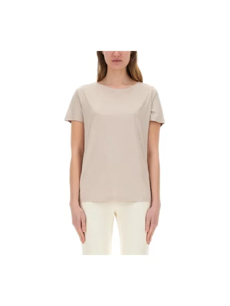 Koszulka Fay z krótkim rękawem beżowa