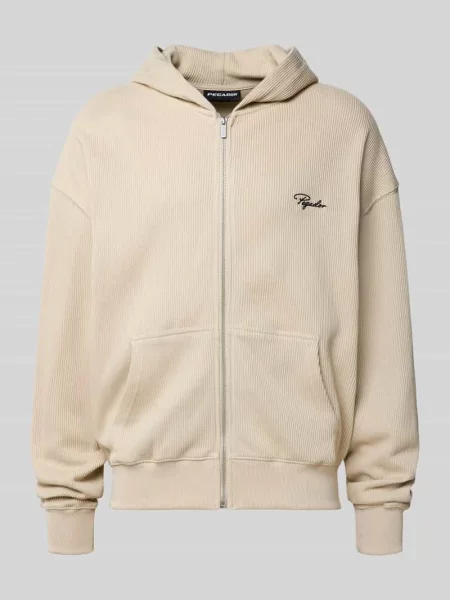 Bluza rozpinana o kroju oversized z kapturem i wyhaftowanym logo Pegador