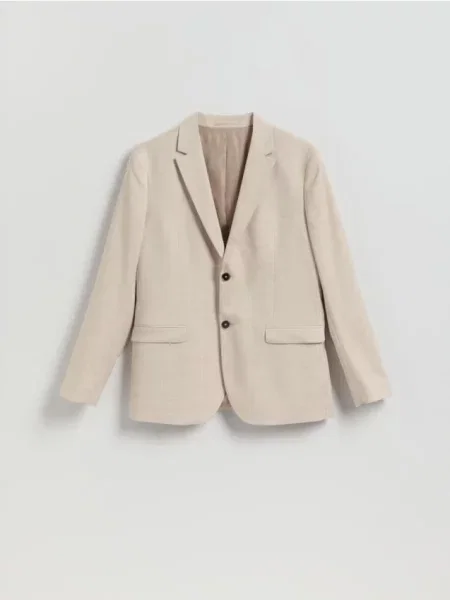 Reserved Картатий блейзер slim fit бежевий