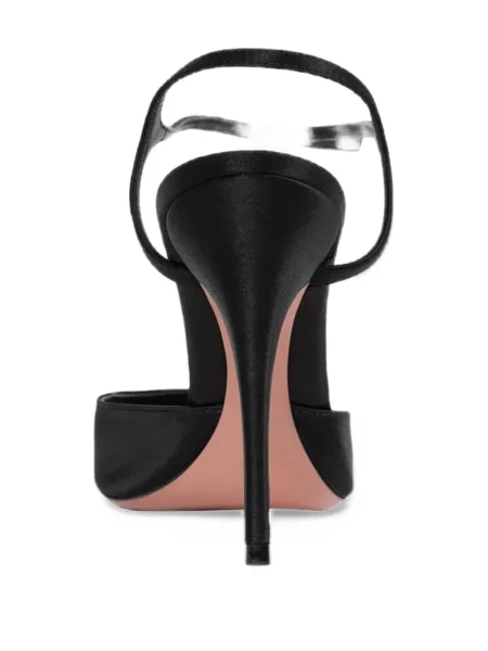 Pantofi cu toc Amina Muaddi din satin alb