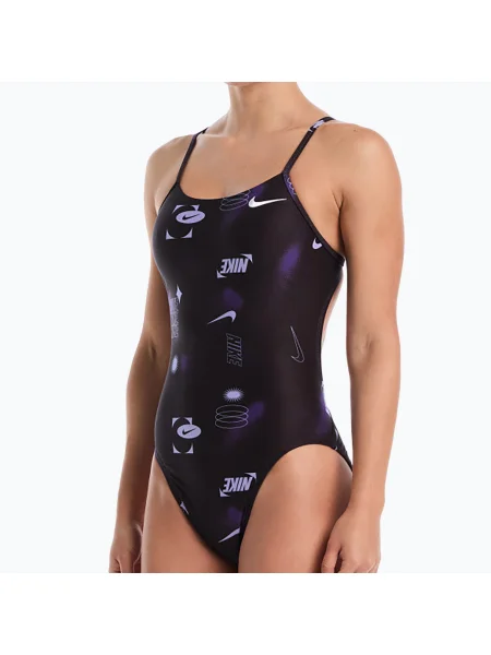 Costum de baie întreg pentru femei Nike Hydrastrong Cutout purple violet