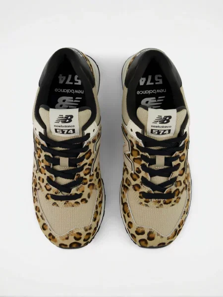 Кожаные повседневные кроссовки New Balance 574 коричневые