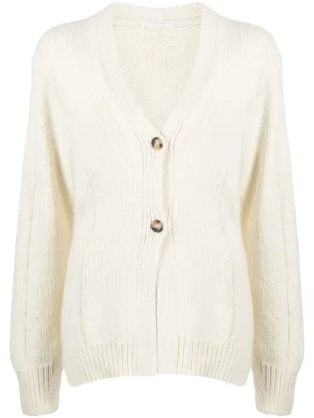 Cardigan Helmut Lang cu decolteu în V alb