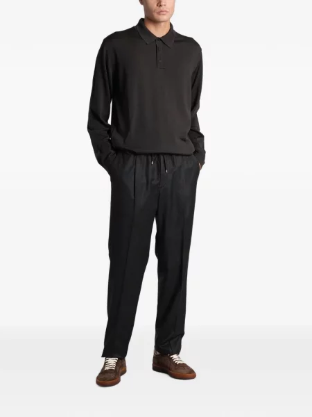 Lung tricou polo Roberto Collina maro