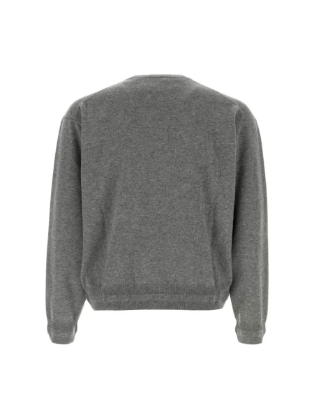 Sweter Jil Sander z dekoltem w serek szary