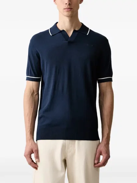 Tricou polo Karl Lagerfeld cu broderie albastru