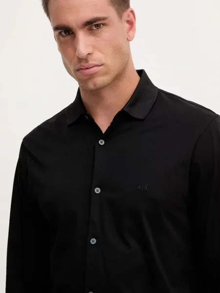 Классическая ошейниковый рубашка Armani Exchange черная