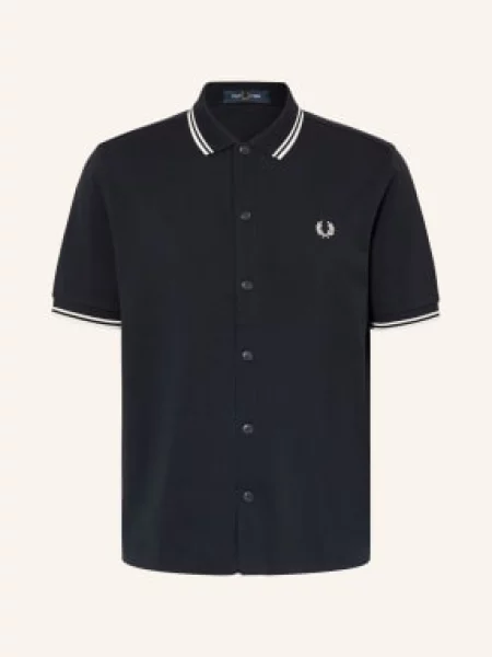 Fred Perry Koszula Z Krótkim Rękawem Comfort Fit Z Piqué blau biała
