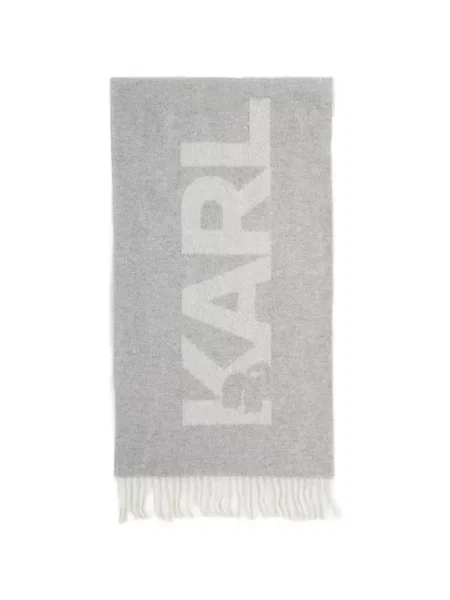 Fular Karl Lagerfeld cu autograf gri