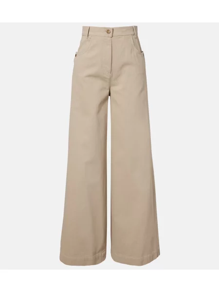 Blugi cu picior larg Max Mara cu talie înaltă bej
