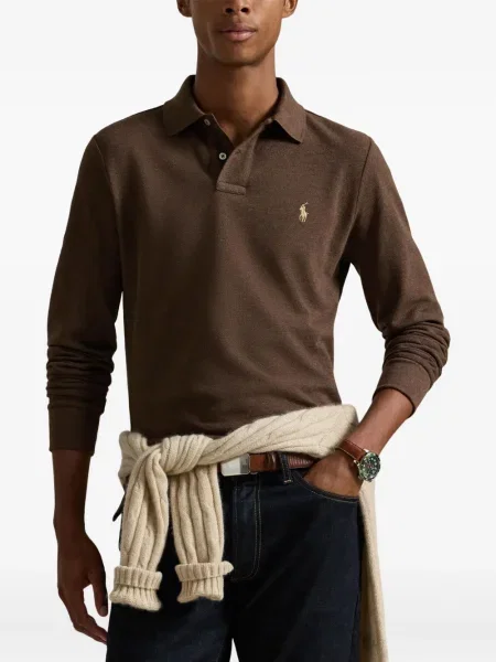 Dlouhá pruhovaná s límcem kšiltovka Polo Ralph Lauren modrá