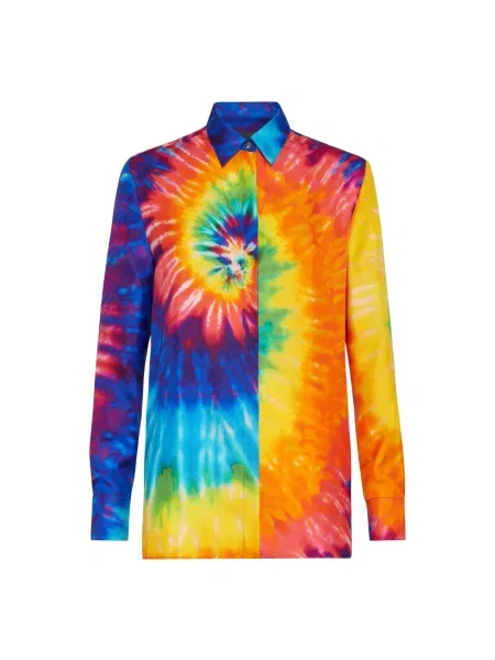 Tie dye wielobarwność koszula Philipp Plein z nadrukiem