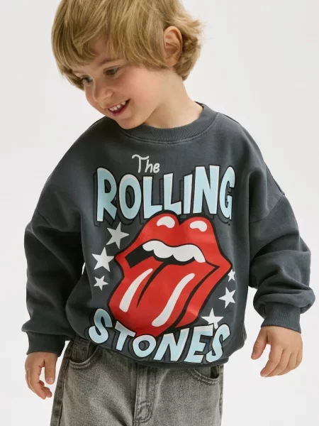 Reserved Mikina s kapucí The Rolling Stones tmavě šedá