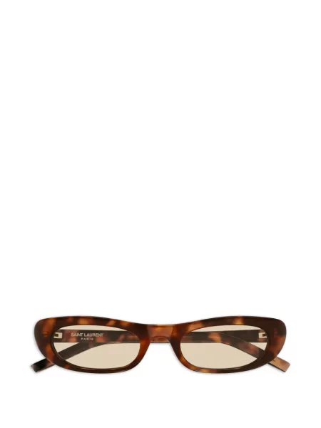 Ochelari de soare Saint Laurent Eyewear cu imprimeu geometric maro