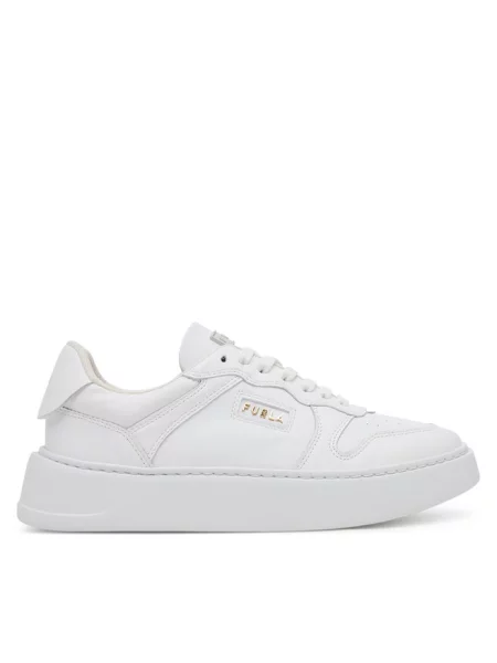 Sneakersy Furla sznurowane koronkowe białe