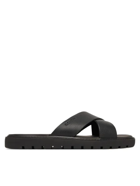 Šľapky Calvin Klein Sq Molded Sandal Xcross Lth čierna