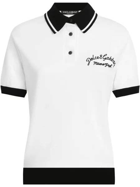 Polo Dolce & Gabbana cu broderie alb
