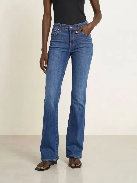 7 For All Mankind Rovné Džíny The Slim Halo mid blue modré