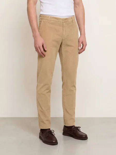 Dondup Kordové Kalhoty Gaubert Slim Fit béžová