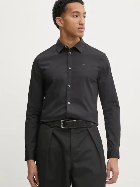 Cămașă de blugi Tommy Jeans negru
