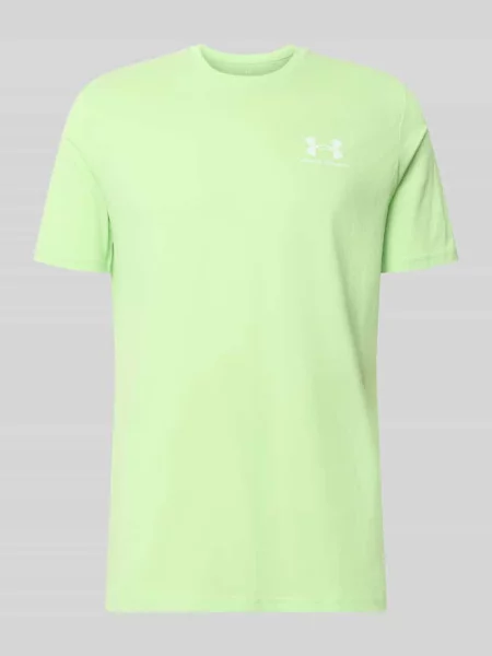 T-shirt z logo i okrągłym dekoltem Under Armour zielona